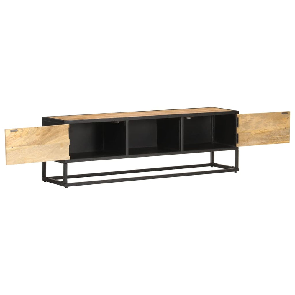 Tv-meubel met bewerkte deur 130x30x40 cm ruw mangohout MeubelReus