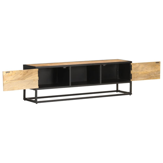 Tv-meubel met bewerkte deur 130x30x40 cm ruw mangohout MeubelReus