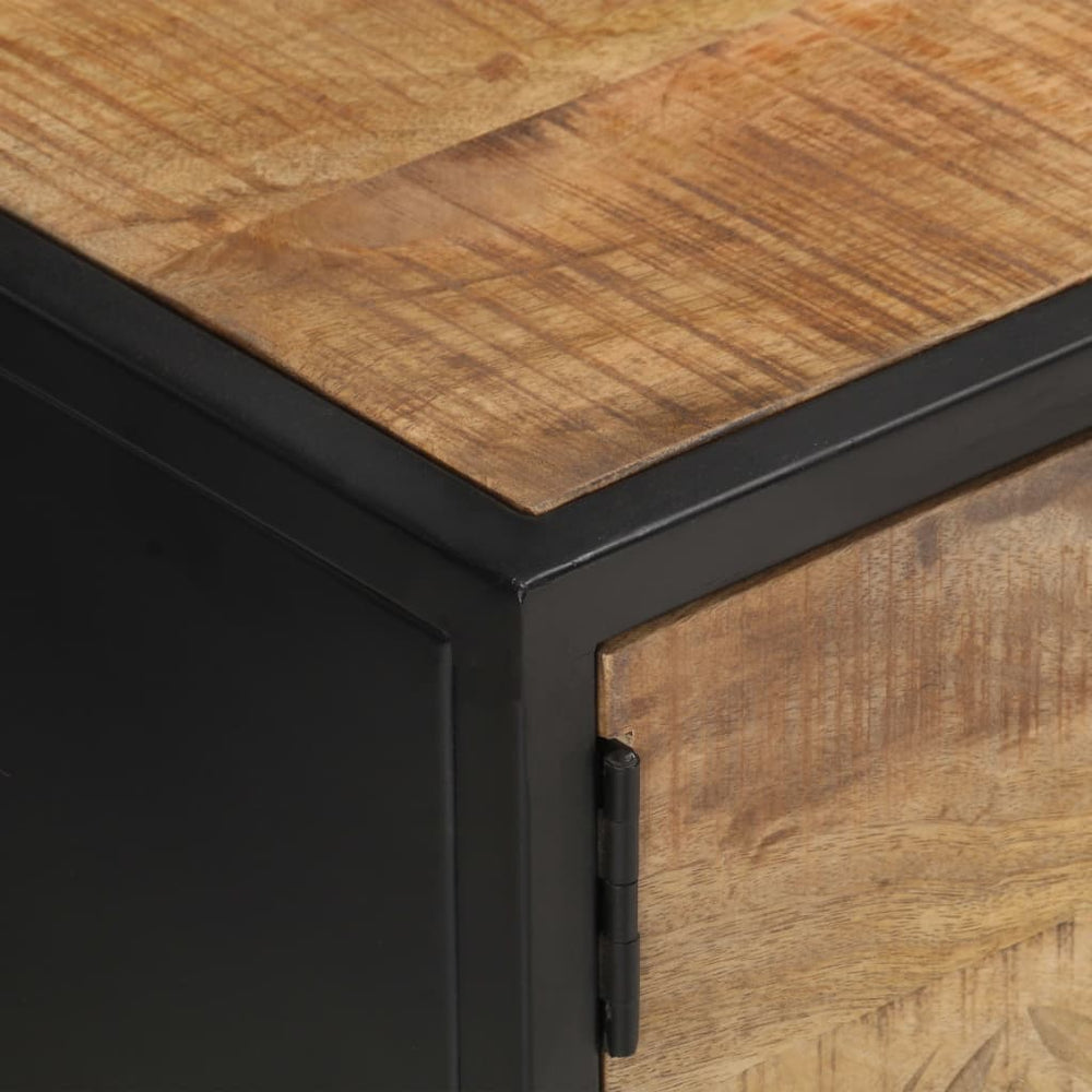 Tv-meubel met bewerkte deur 130x30x40 cm ruw mangohout MeubelReus