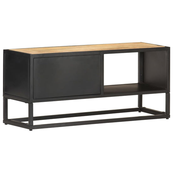 Tv-meubel met bewerkte deur 90x30x40 cm ruw mangohout MeubelReus