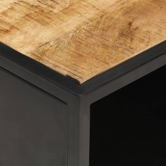 Salontafel met bewerkte deur 90x55x36 cm ruw mangohout MeubelReus