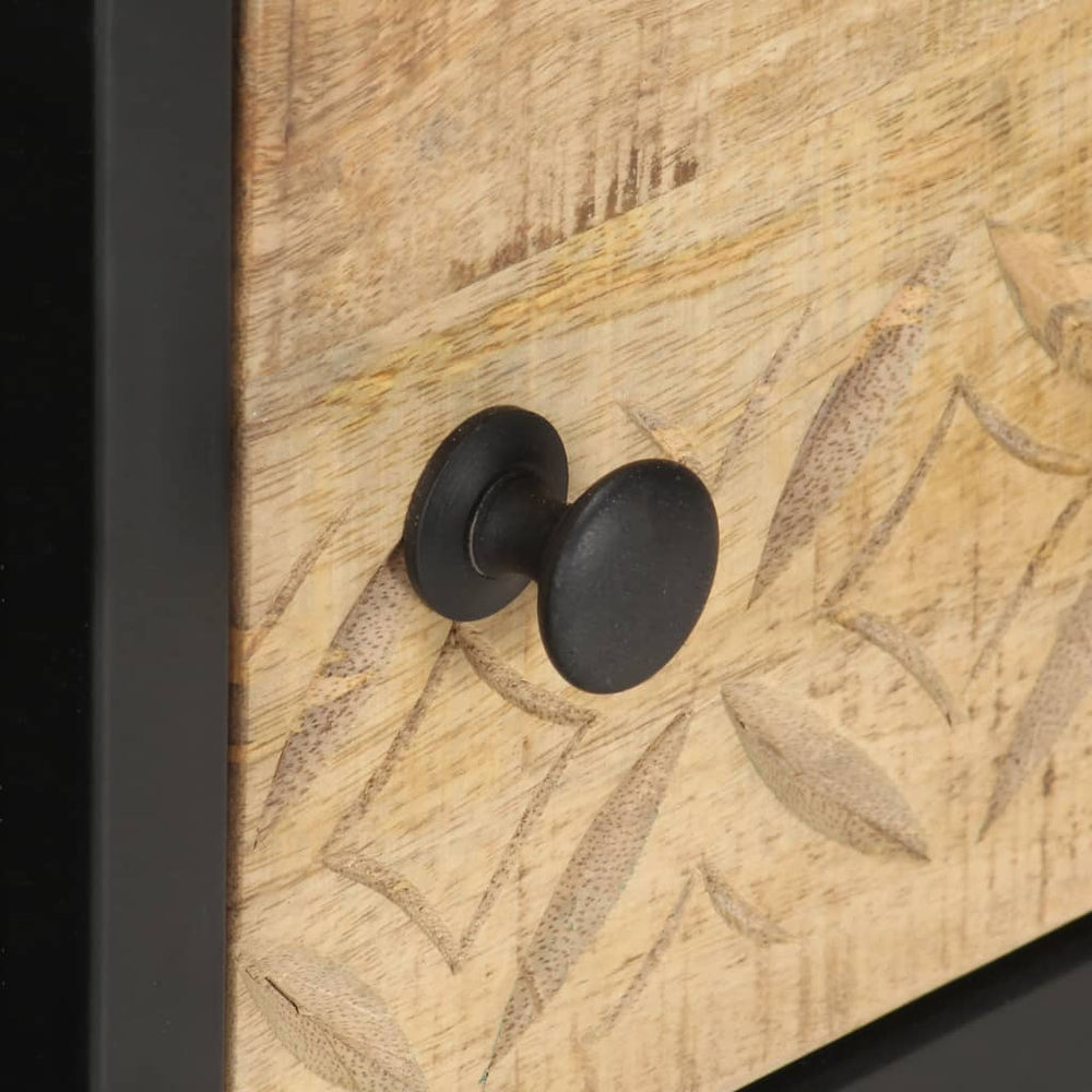 Salontafel met bewerkte deur 90x55x36 cm ruw mangohout MeubelReus