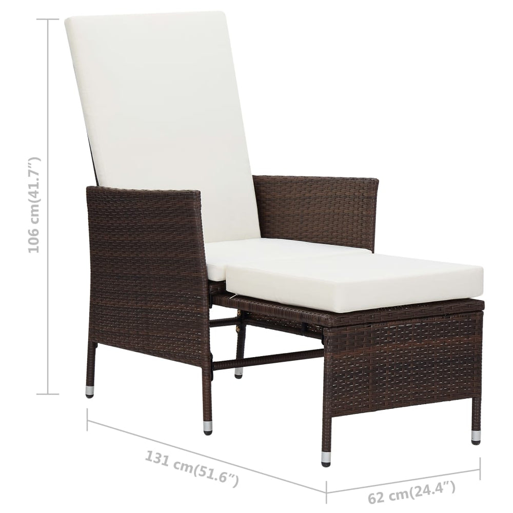 2-delige Loungeset met kussens poly rattan bruin MeubelReus