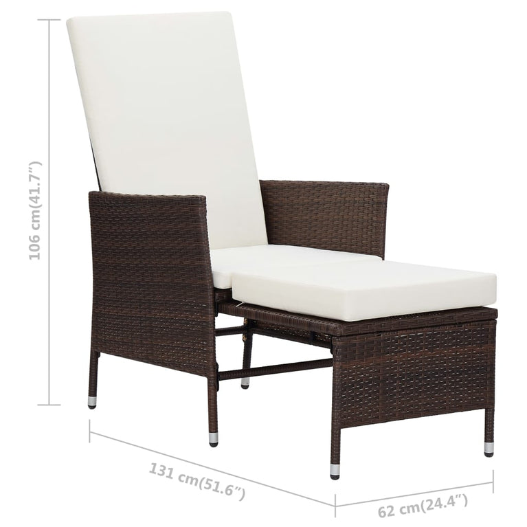 2-delige Loungeset met kussens poly rattan bruin MeubelReus