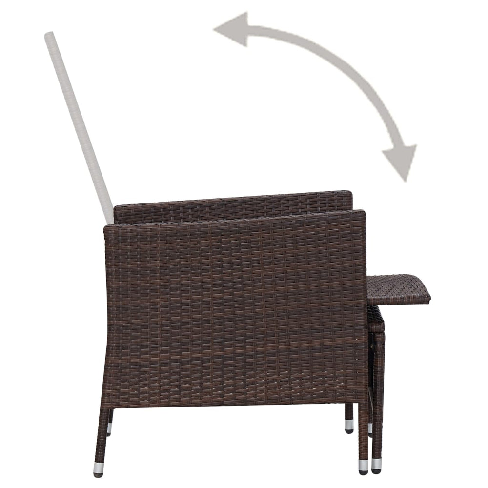 2-delige Loungeset met kussens poly rattan bruin MeubelReus