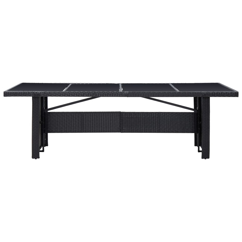 Tuintafel 240x90x74 cm poly rattan en glas zwart MeubelReus