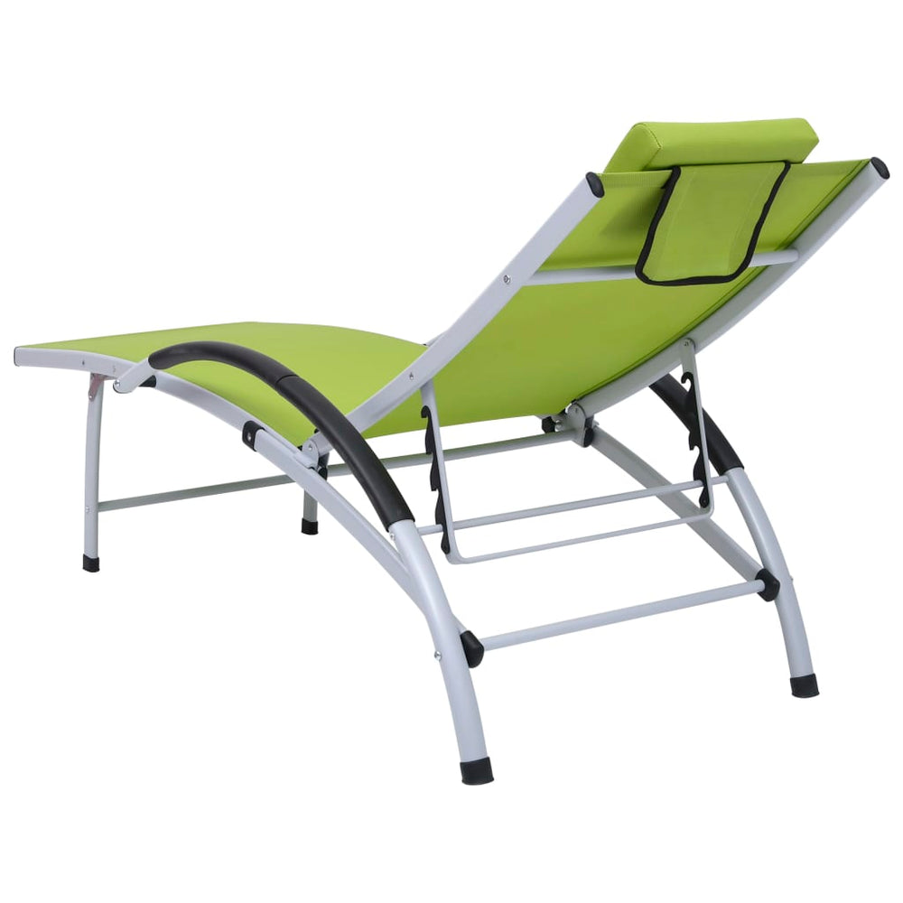 Ligbed aluminium en textileen groen MeubelReus