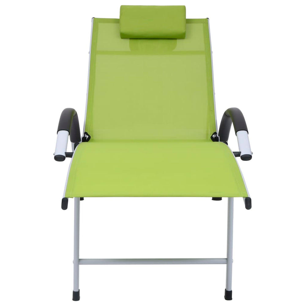Ligbed aluminium en textileen groen MeubelReus