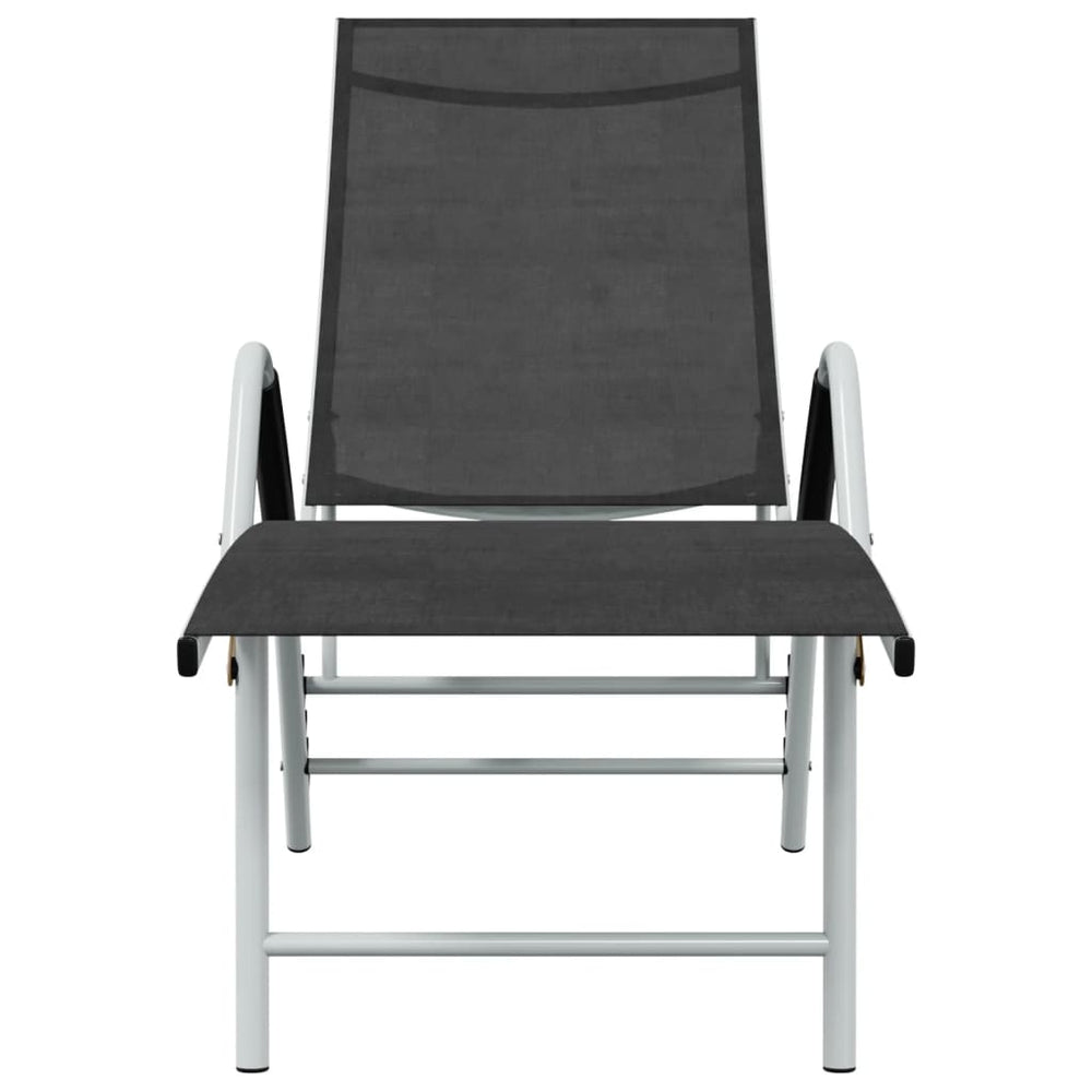Ligbed textileen en aluminium zwart MeubelReus