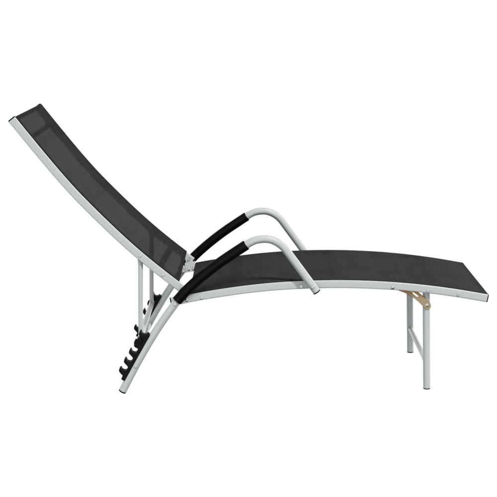 Ligbed textileen en aluminium zwart MeubelReus