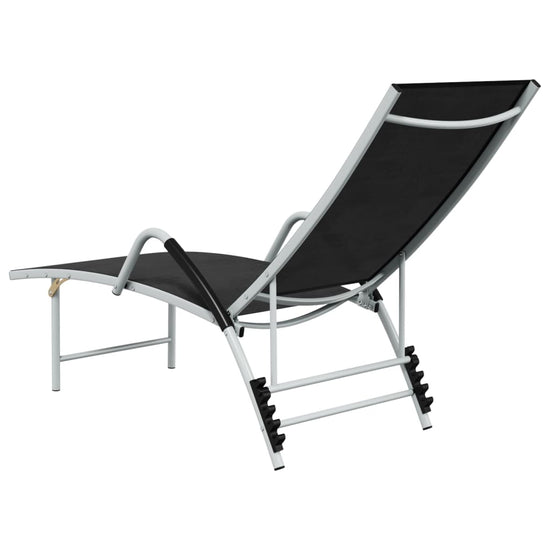 Ligbed textileen en aluminium zwart MeubelReus