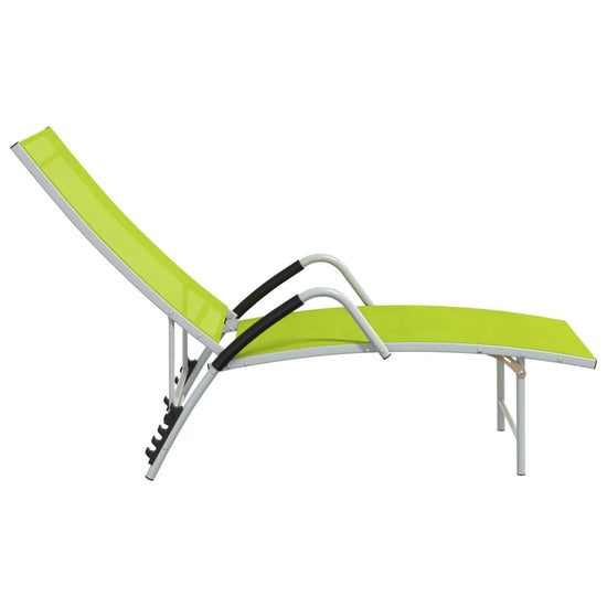Ligbed textileen en aluminium groen MeubelReus