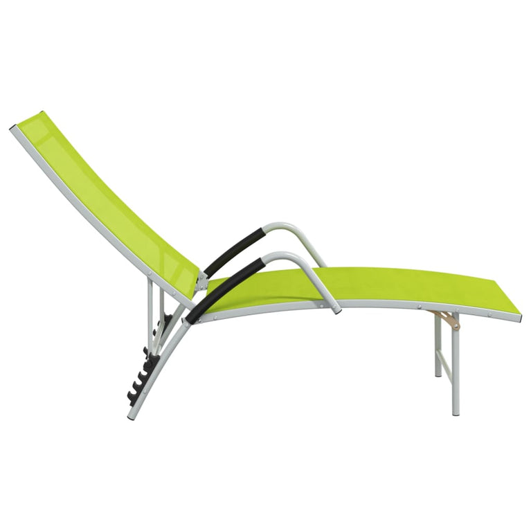 Ligbed textileen en aluminium groen MeubelReus