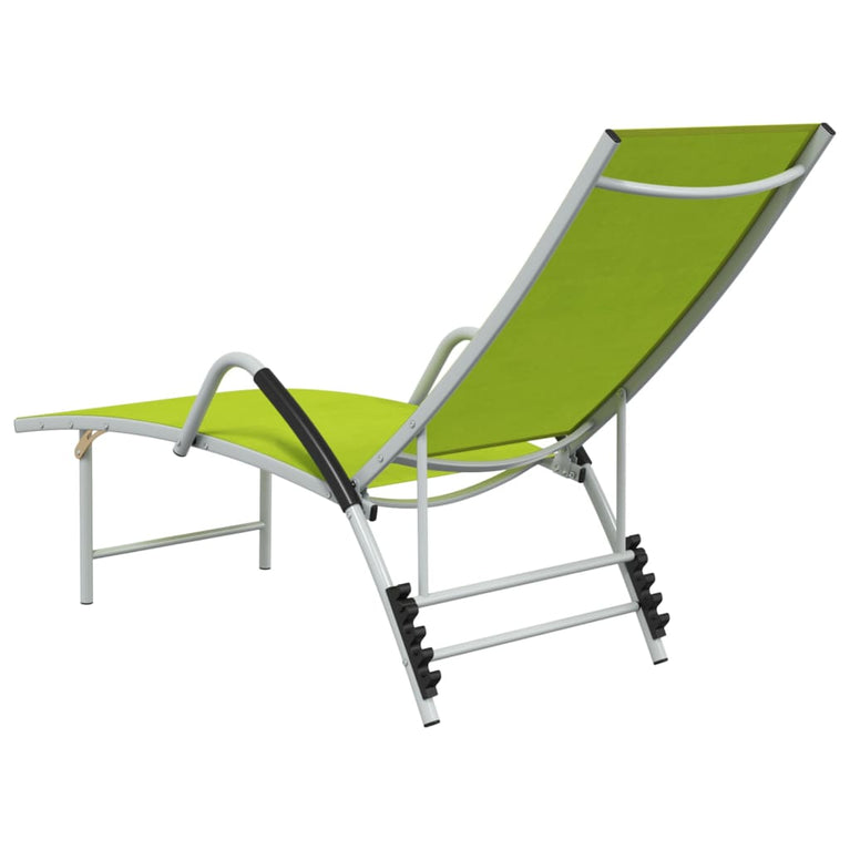 Ligbed textileen en aluminium groen MeubelReus
