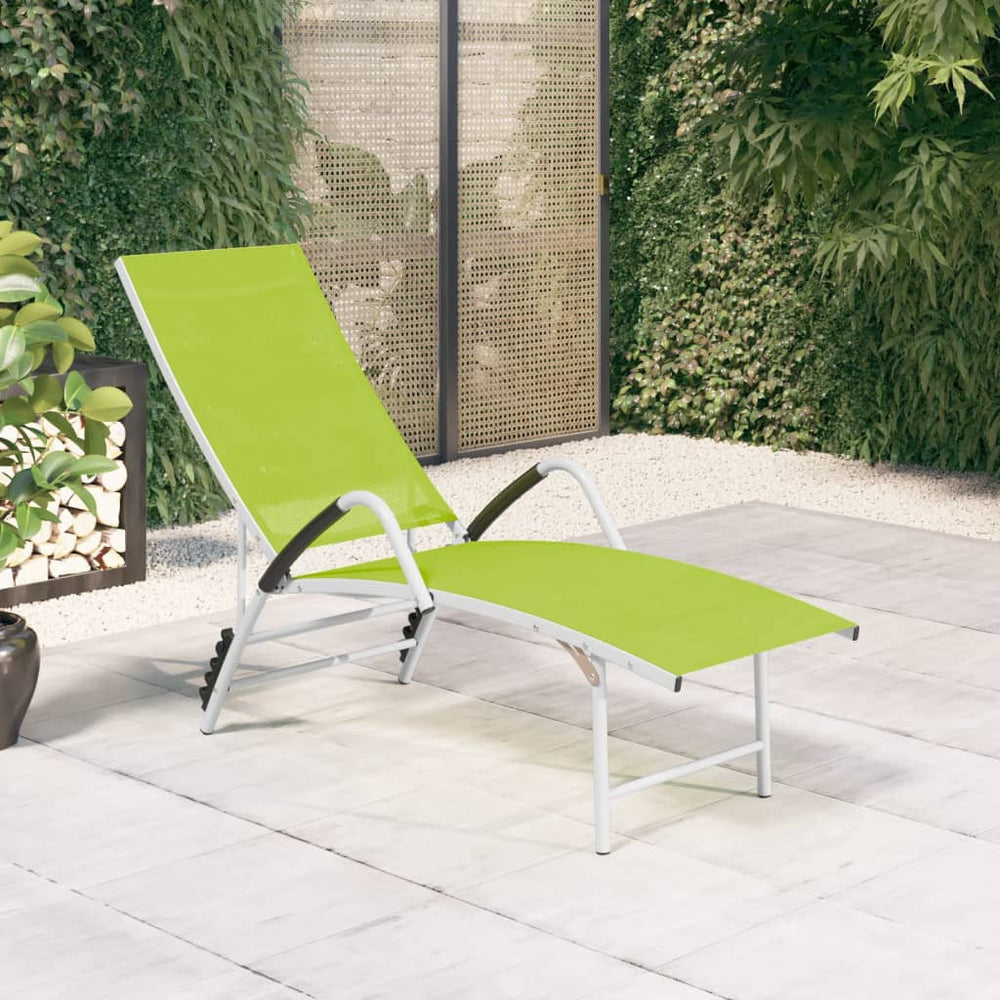 Ligbed textileen en aluminium groen MeubelReus