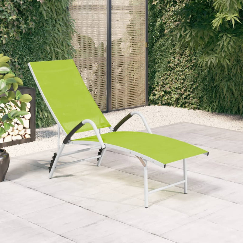 Ligbed textileen en aluminium groen MeubelReus