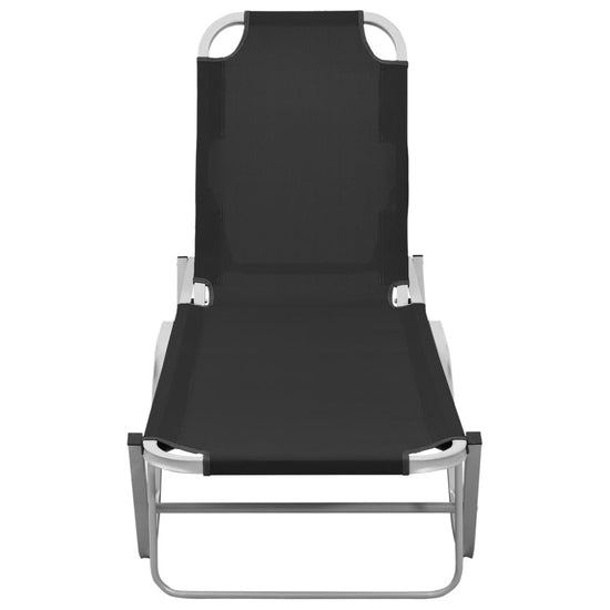 Ligbed aluminium en textileen zwart MeubelReus