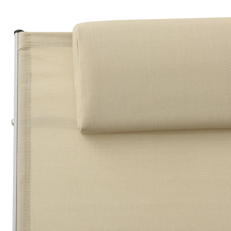 Ligbed met kussen textileen crèmekleurig MeubelReus