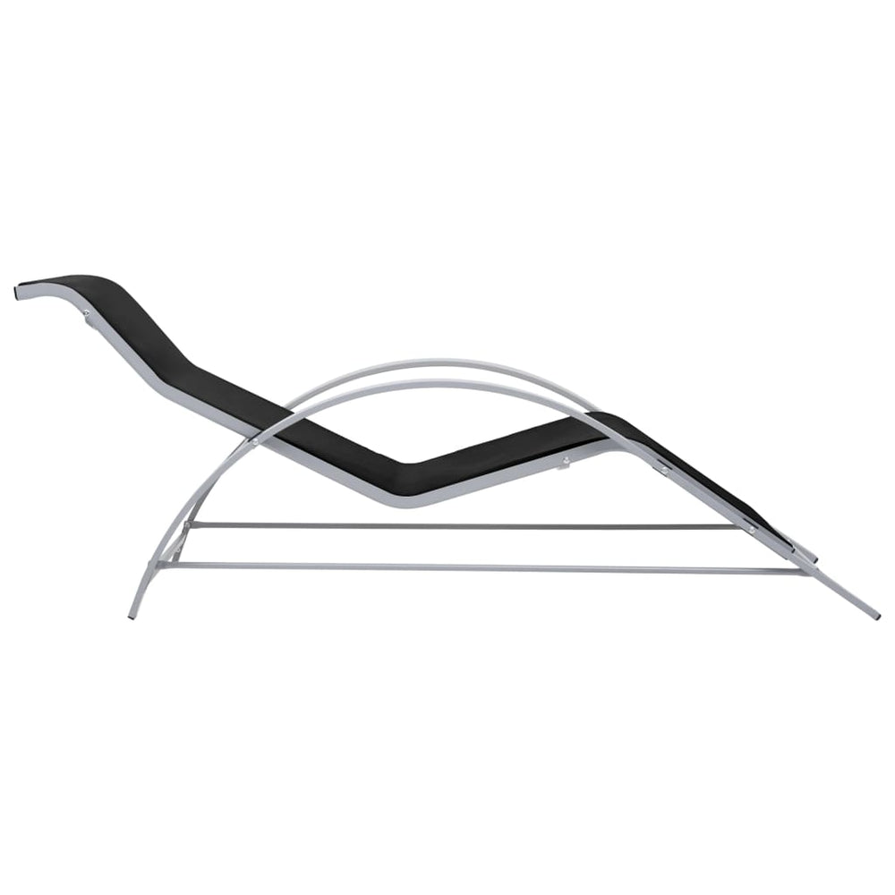 Ligbed textileen en aluminium zwart MeubelReus