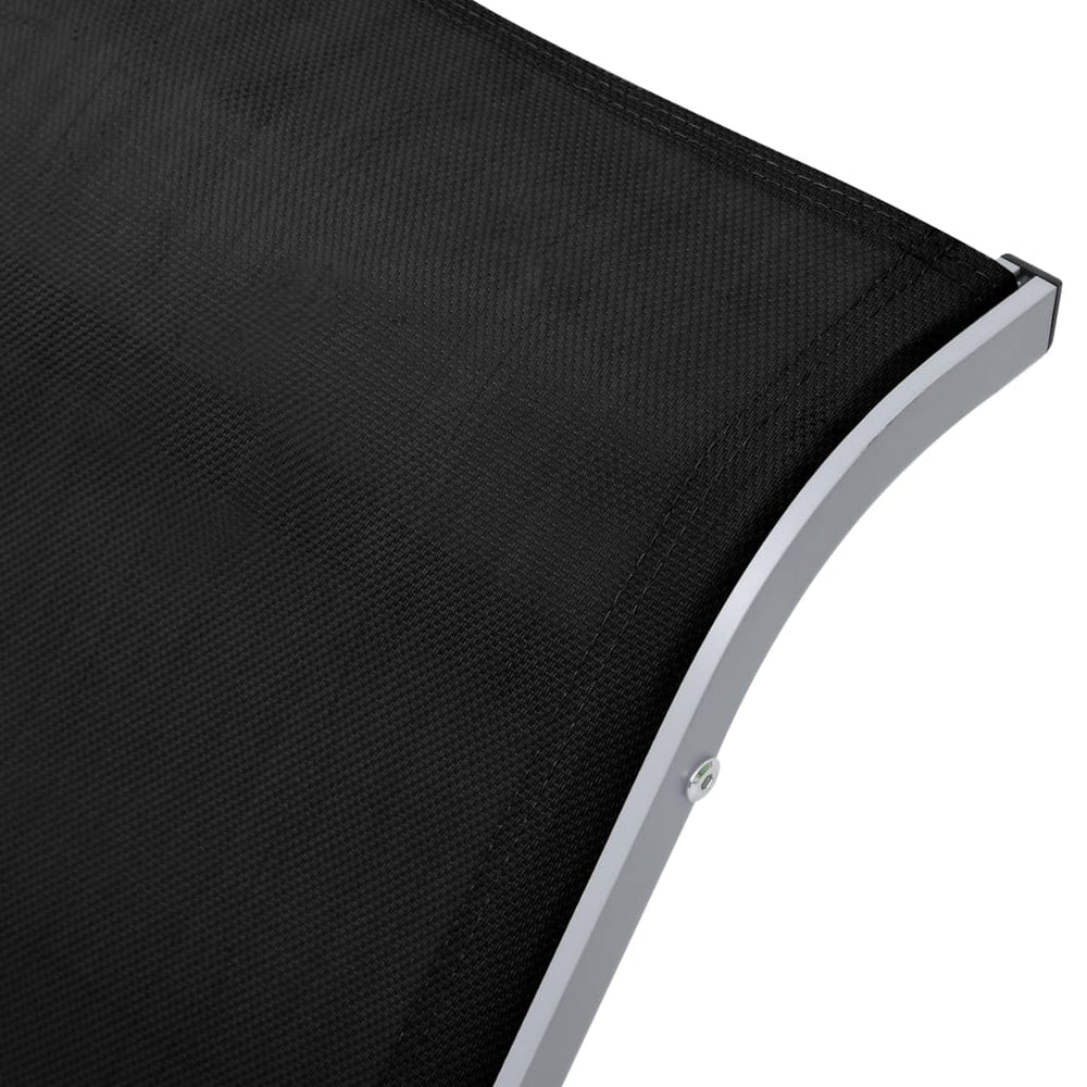 Ligbed textileen en aluminium zwart MeubelReus