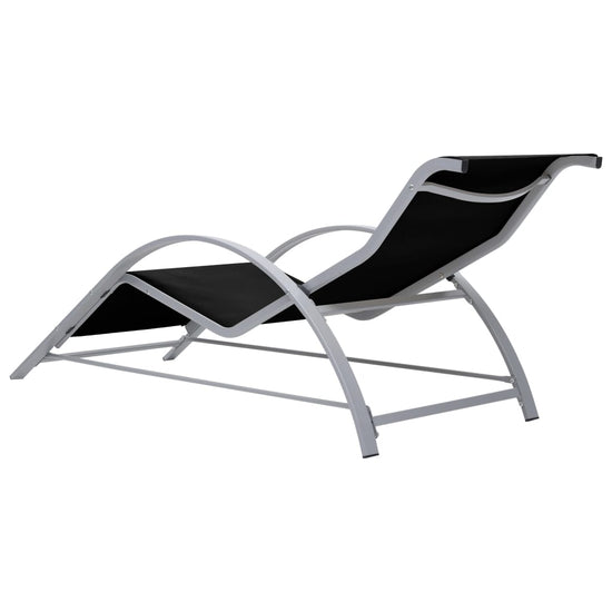 Ligbedden 2 st met tafel aluminium zwart MeubelReus