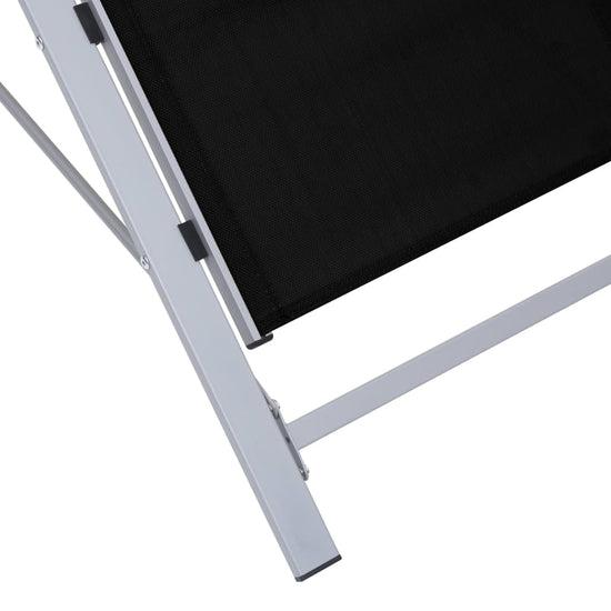Ligbedden 2 st met tafel aluminium zwart MeubelReus