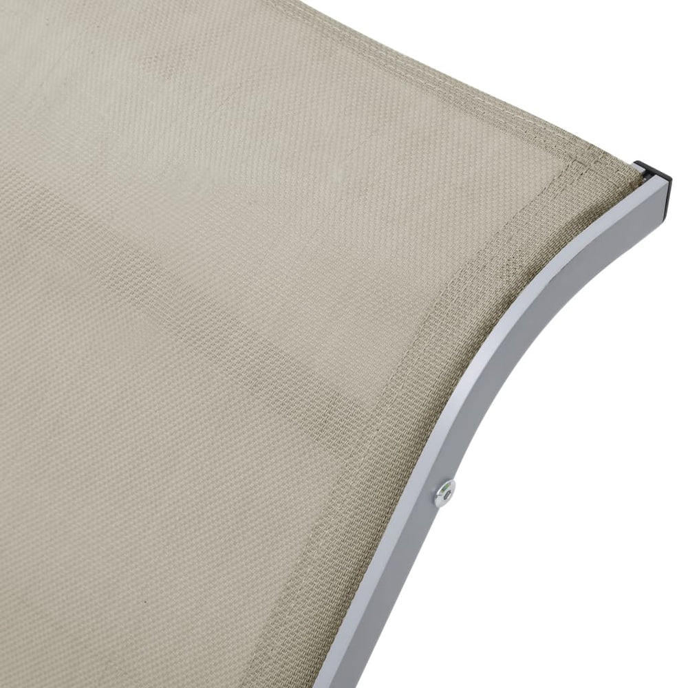 Ligbedden 2 st met tafel aluminium crèmekleurig MeubelReus
