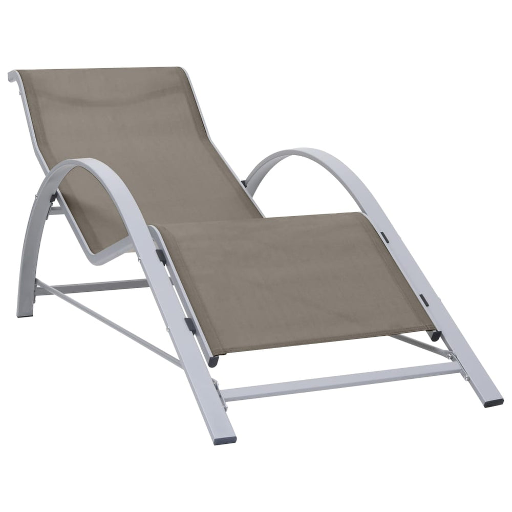 Ligbed textileen en aluminium taupe MeubelReus