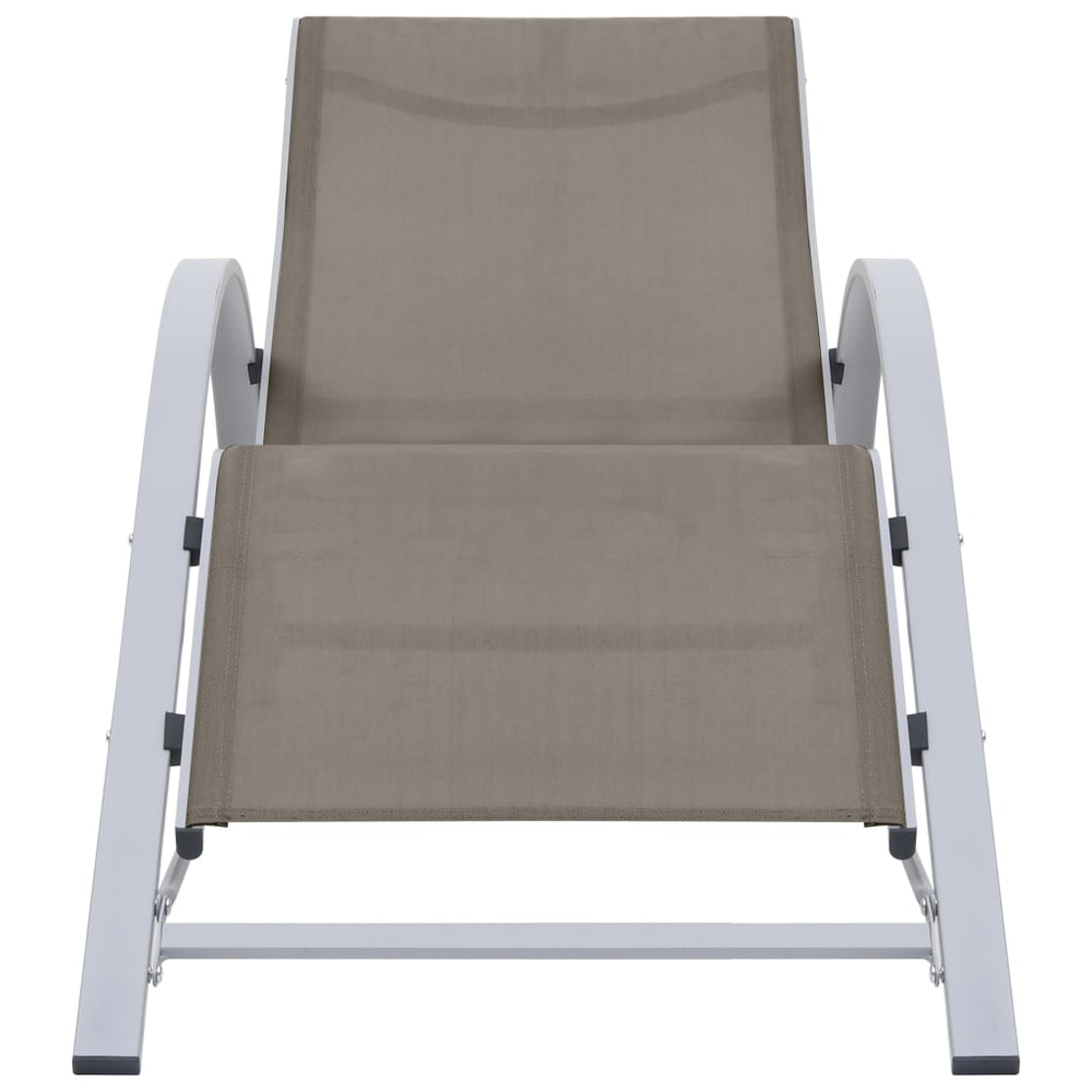 Ligbed textileen en aluminium taupe MeubelReus