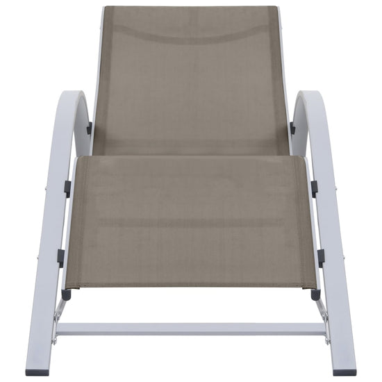 Ligbed textileen en aluminium taupe MeubelReus