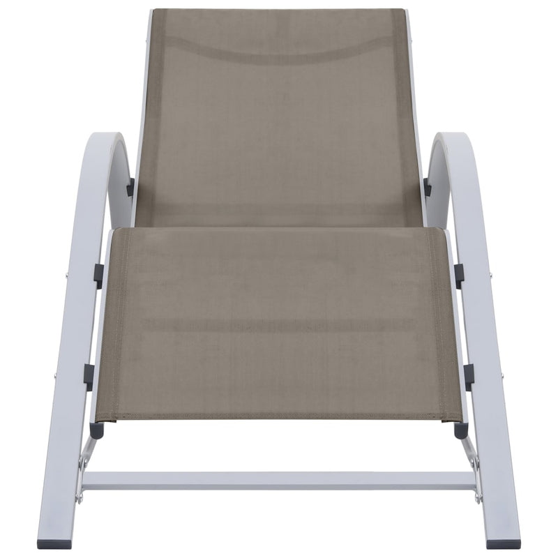 Ligbed textileen en aluminium taupe MeubelReus