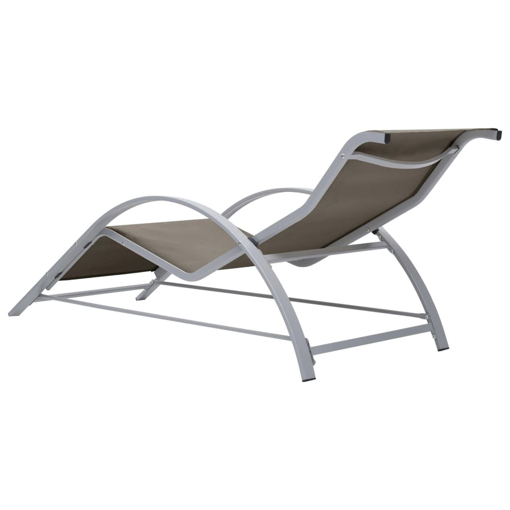 Ligbed textileen en aluminium taupe MeubelReus