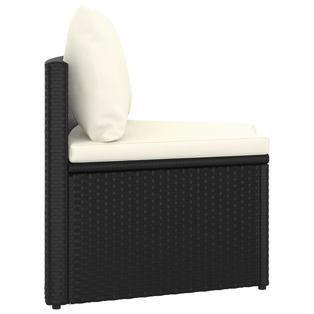 2-delige Loungeset met kussens poly rattan zwart MeubelReus