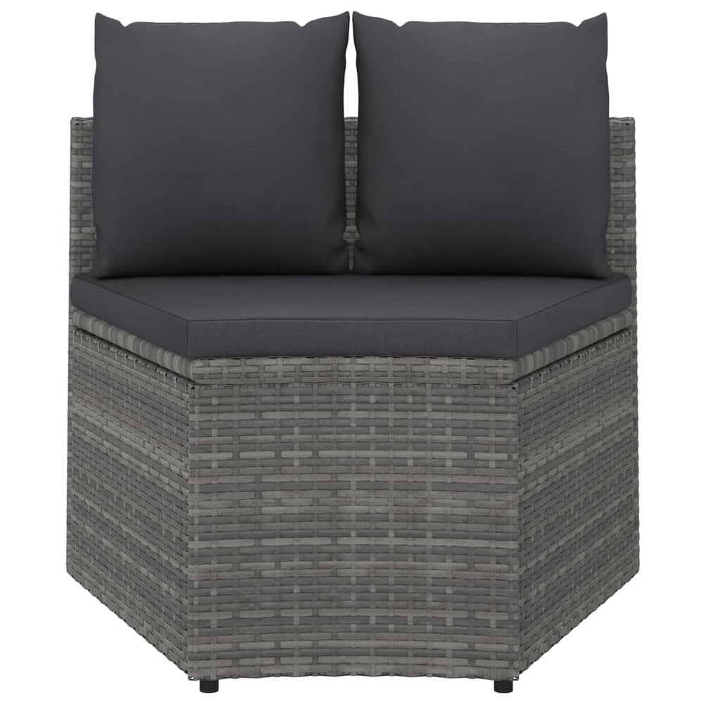 2-delige Loungeset met kussens poly rattan grijs MeubelReus