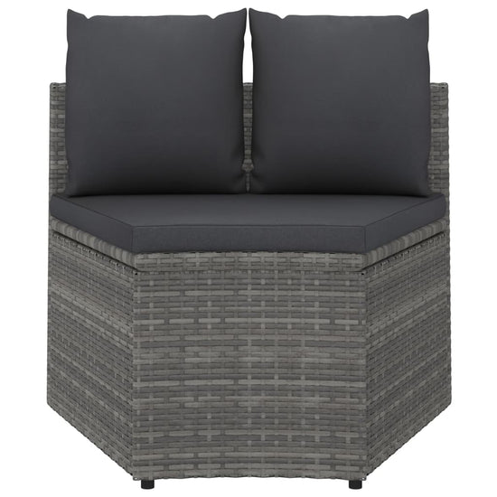 2-delige Loungeset met kussens poly rattan grijs MeubelReus