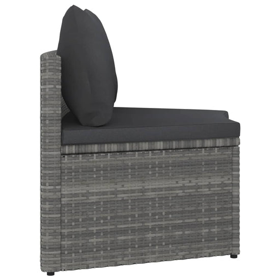 2-delige Loungeset met kussens poly rattan grijs MeubelReus