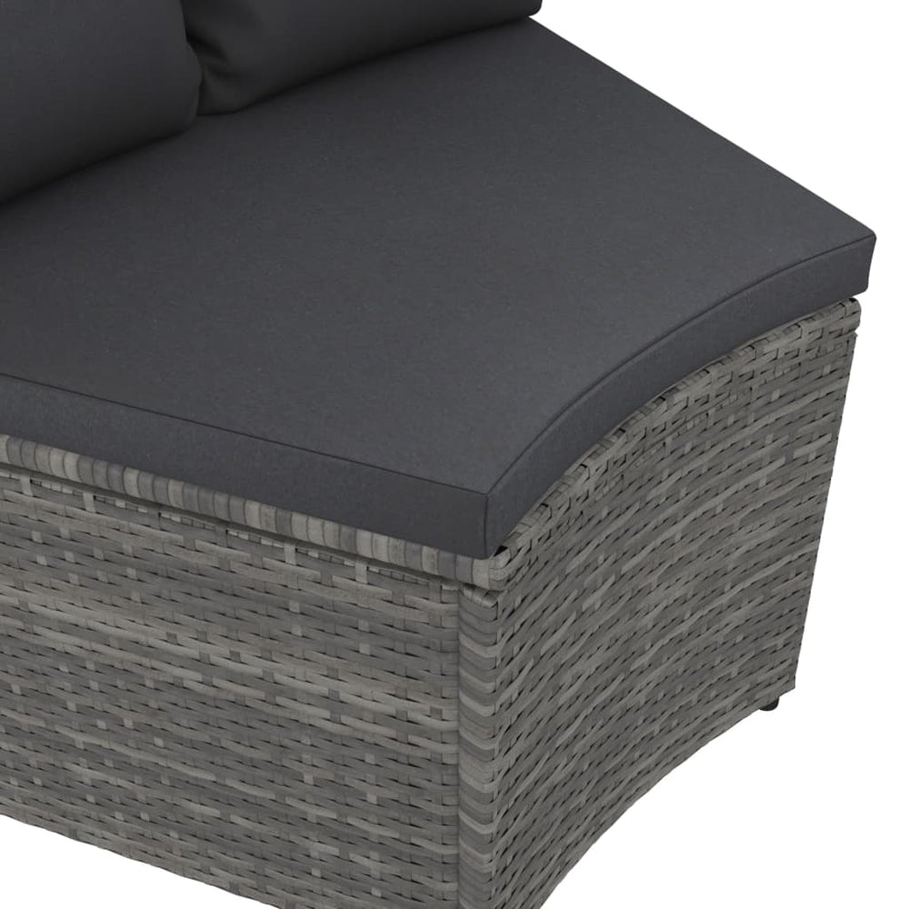 2-delige Loungeset met kussens poly rattan grijs MeubelReus