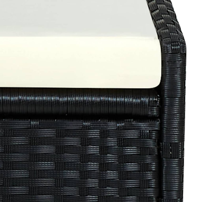 Ligbed met kussen poly rattan zwart MeubelReus