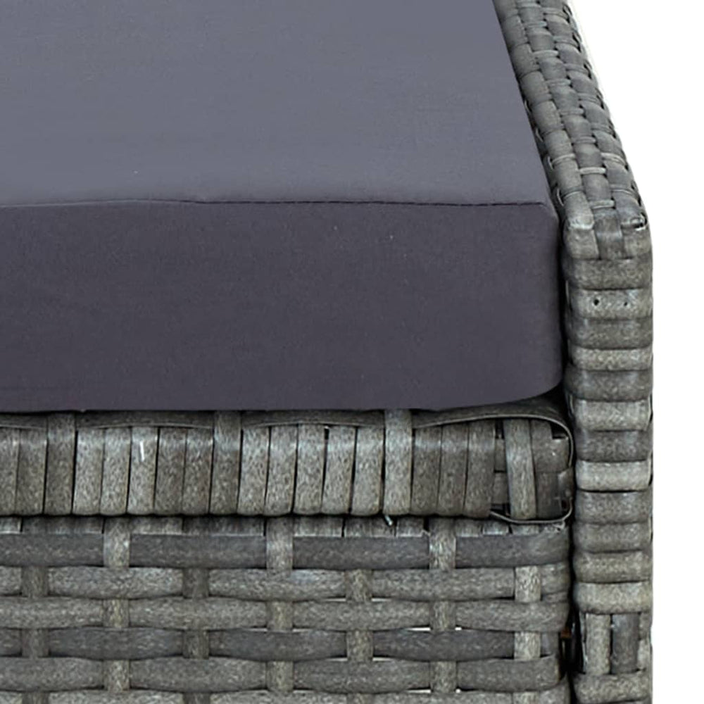 Ligbed met kussen poly rattan grijs MeubelReus