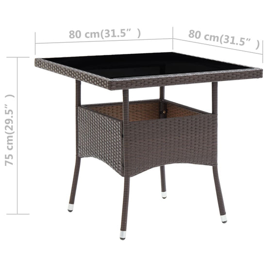 Tuintafel poly rattan bruin MeubelReus
