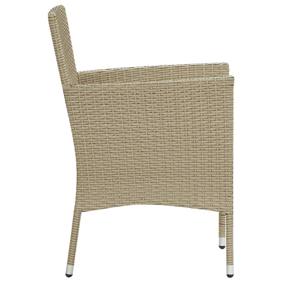 Tuinstoelen 2 st poly rattan beige MeubelReus