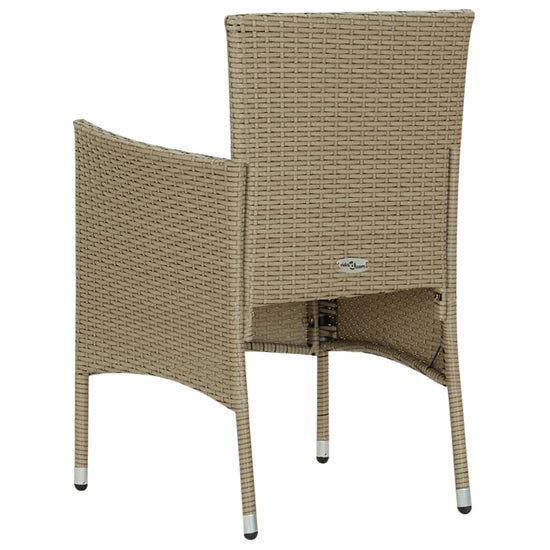 Tuinstoelen 2 st poly rattan beige MeubelReus