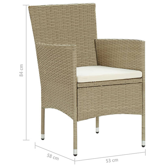Tuinstoelen 2 st poly rattan beige MeubelReus