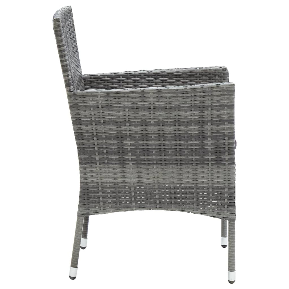 Tuinstoelen 4 st poly rattan grijs MeubelReus