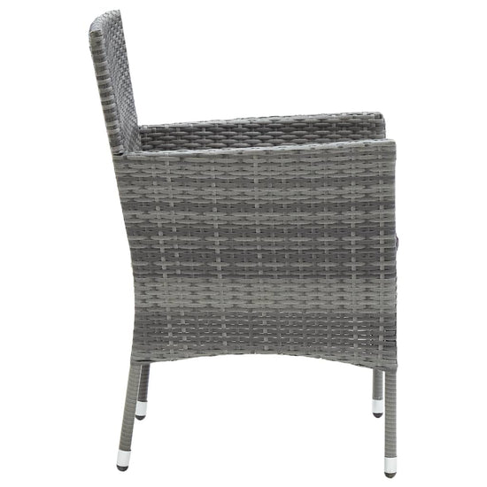 Tuinstoelen 4 st poly rattan grijs MeubelReus