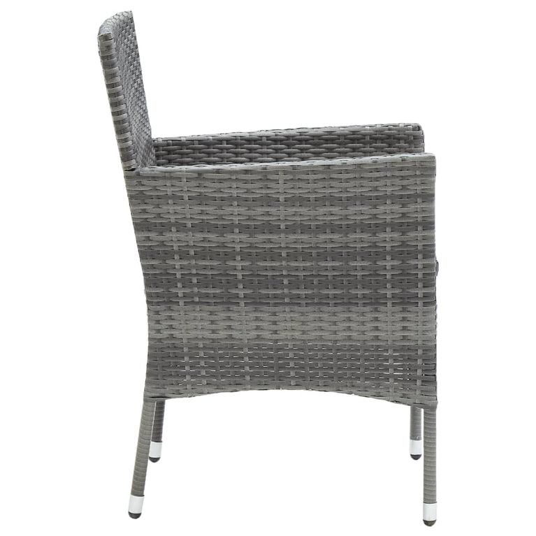 Tuinstoelen 4 st poly rattan grijs MeubelReus