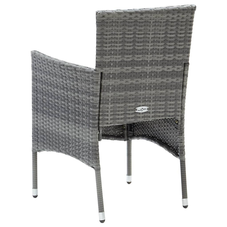 Tuinstoelen 4 st poly rattan grijs MeubelReus