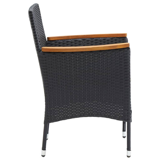 Tuinstoelen 4 st poly rattan zwart MeubelReus