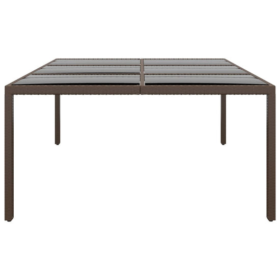 Tuintafel met glazen blad 200x150x75 cm rattan bruin MeubelReus