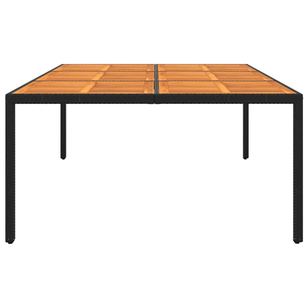 Tuintafel 200x150x75 cm acaciahout en poly rattan zwart MeubelReus